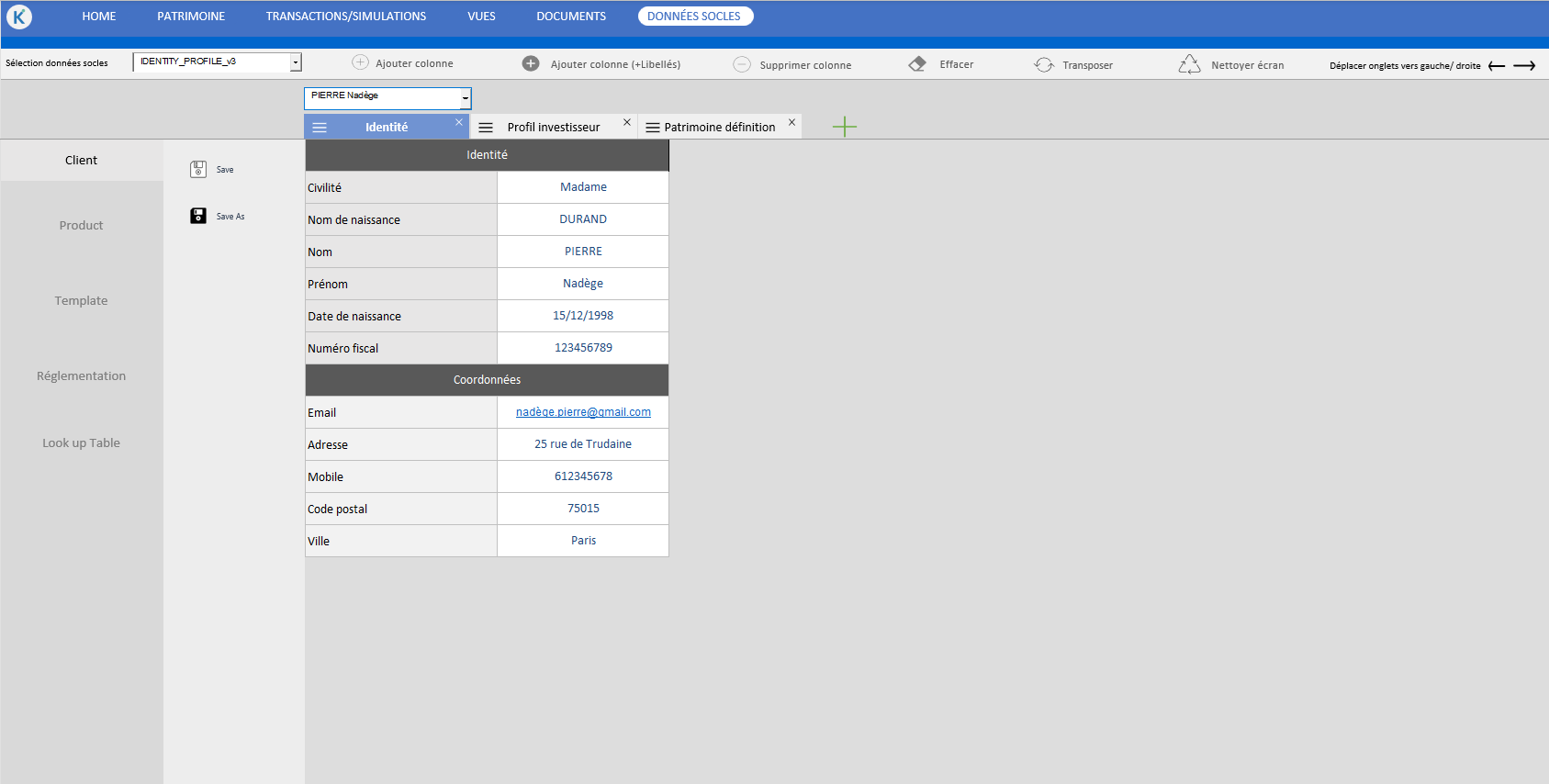 Données Socles KERAA